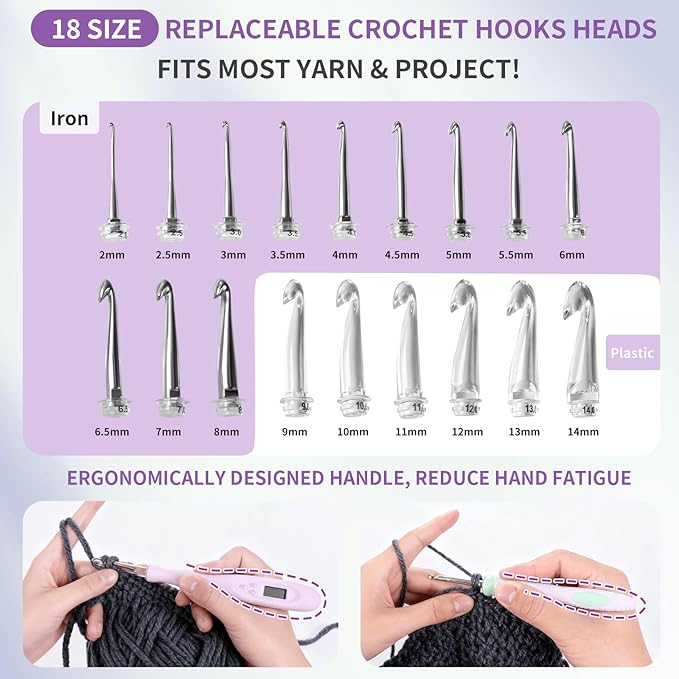 Light Up Crochet Hook Set